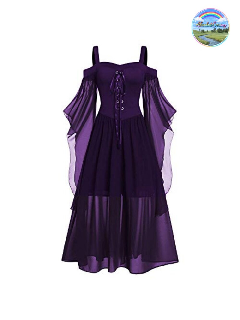 Plus Size Gothic Maxi Dress Butterfly Sleeve Sweetheart Neck Lace Up Victorian